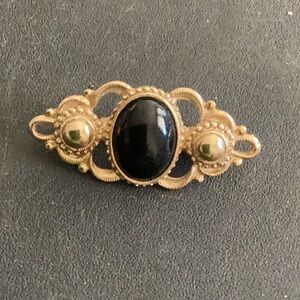 Scatter Pin Brooch Gold Black Victorian Look